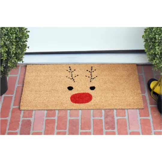 Kirkland's Home Natural Rudolph Coir And Vinyl Doormat, 29 In.- Doormats