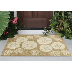 Kirkland's Home Natural Sand Dollar Outdoor Accent Rug- Outdoor Rugs