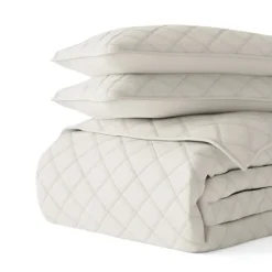 Kirkland's Home Natural Stitched Diamond 2-Pc. Twin Quilt Set- Quilts