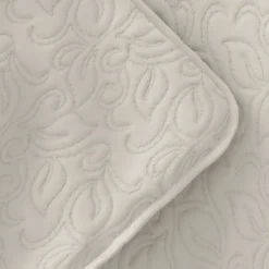 Kirkland's Home Natural Stitched Floral 2-Pc. Twin Quilt Set- Quilts