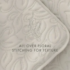Kirkland's Home Natural Stitched Floral 3-Pc. Queen Quilt Set- Quilts