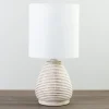 Kirkland's Home Natural Stripe Table Lamp- Table Lamps