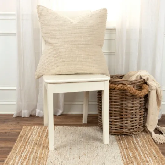 Kirkland's Home Natural Subtle Striped Oversized Pillow- Pillows