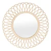 Kirkland's Home Natural Tan Daisy Spiral Wicker Framed Mirror- Framed Mirrors