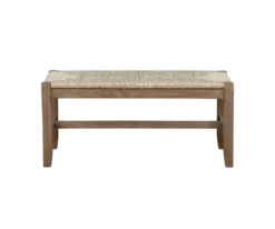 Kirkland's Home Natural Twisted Seagrass And Wood Bench- Benches & Ottomans