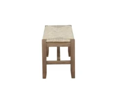 Kirkland's Home Natural Twisted Seagrass And Wood Bench- Benches & Ottomans