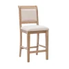 Kirkland's Home Natural Upholstered Wood Frame Counter Stool- Bar Stools & Counter Height Stools