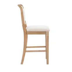 Kirkland's Home Natural Upholstered Wood Frame Counter Stool- Bar Stools & Counter Height Stools