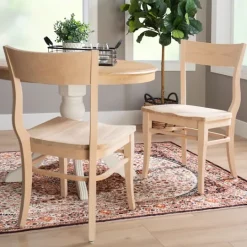 Kirkland's Home Natural Wave Frame Dining Chairs, Set Of 2- Dining Chairs