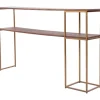 Kirkland's Home Natural Wood And Bronze Metal Console Table- Console Tables