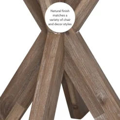 Kirkland's Home Natural Wood And Glass Top X-Base Accent Table- Accent & End Tables