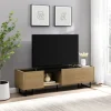 Kirkland's Home Natural Wood And Marble 2-Door Tv S D- Tv Stands & Media Consoles