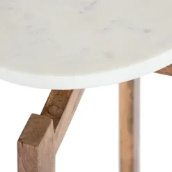 Kirkland's Home Natural Wood And Marble Moxley Accent Table- Accent & End Tables