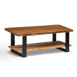 Kirkland's Home Natural Wood And Metal Coffee Table- Coffee Tables