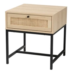 Kirkland's Home Natural Wood And Metal 1-Drawer Nights D- Nightstands