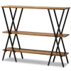 Kirkland's Home Natural Wood And Metal 3-Tier Console Table- Console Tables