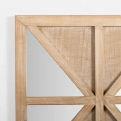 Kirkland's Home Natural Wood And Mirror Diamond Wall Plaque- Wall Plaques