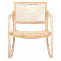 Kirkland's Home Natural Wood And Rat Rocking Chair- Accent Chairs