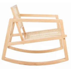 Kirkland's Home Natural Wood And Rat Rocking Chair- Accent Chairs
