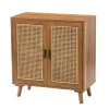 Kirkland's Home Natural Wood And Rattan 2-Door Cabinet- Cabinets & Sideboards