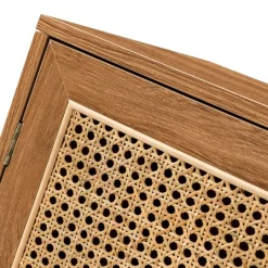 Kirkland's Home Natural Wood And Rattan 2-Door Cabinet- Cabinets & Sideboards