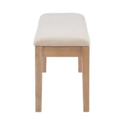 Kirkland's Home Natural Wood And Upholstered Seat Bench- Benches & Ottomans