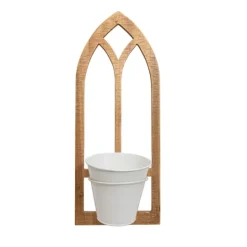 Kirkland's Home Natural Wood Arch Frame Wall Planter- Wall Storage