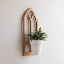 Kirkland's Home Natural Wood Arch Frame Wall Planter- Wall Storage