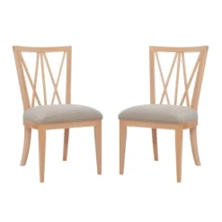 Kirkland's Home Natural Wood Architectural Dining Chairs, Set Of 2- Dining Chairs