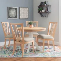 Kirkland's Home Natural Wood Architectural Dining Chairs, Set Of 2- Dining Chairs
