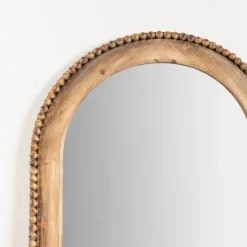 Kirkland's Home Natural Wood Beaded Arch Leaner Mirror- Decorative Mirrors