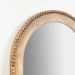 Kirkland's Home Natural Wood Beaded Arch Leaner Mirror- Decorative Mirrors