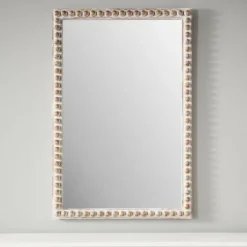 Kirkland's Home Natural Wood Beaded Frame Mirror- Decorative Mirrors