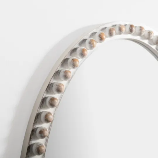 Kirkland's Home Natural Wood Beaded Oval Mirror- Decorative Mirrors