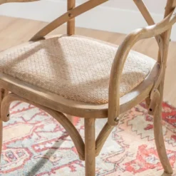 Kirkland's Home Natural Wood Cane Seat Accent Chair- Accent Chairs