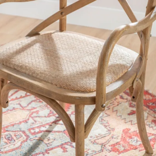 Kirkland's Home Natural Wood Cane Seat Accent Chair- Accent Chairs