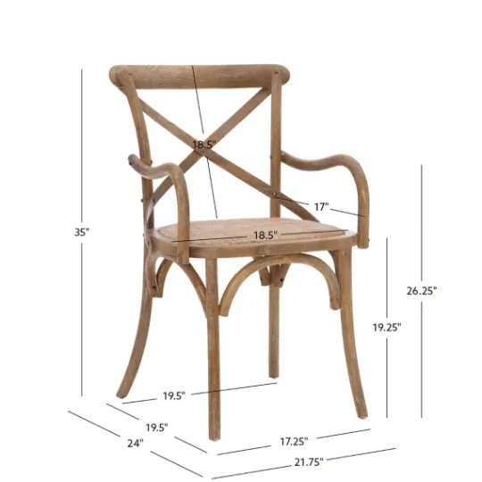 Kirkland's Home Natural Wood Cane Seat Accent Chair- Accent Chairs