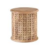 Kirkland's Home Natural Wood Carved Diamonds Accent Table- Accent & End Tables