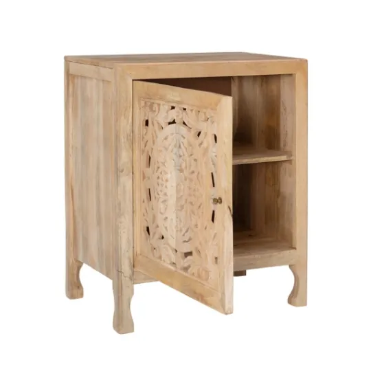 Kirkland's Home Natural Wood Carved Medallion Cabinet- Cabinets & Sideboards