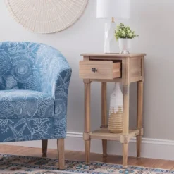 Kirkland's Home Natural Wood Coastal Compact Accent Table- Accent & End Tables