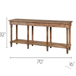 Kirkland's Home Natural Wood Console With Shelf- Console Tables