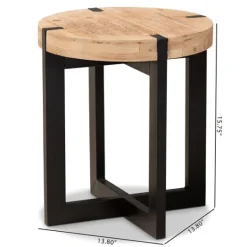 Kirkland's Home Natural Wood Cross Base Side Table- Accent & End Tables