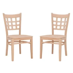 Kirkland's Home Natural Wood Curved Back Dining Chairs, Set Of 2- Dining Chairs