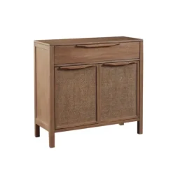 Kirkland's Home Natural Wood 2-Door Cane Webbing Chest- Cabinets & Sideboards