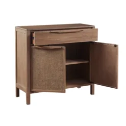 Kirkland's Home Natural Wood 2-Door Cane Webbing Chest- Cabinets & Sideboards