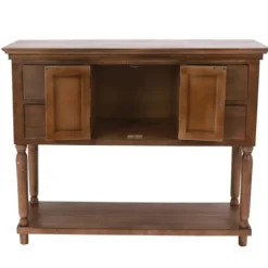 Kirkland's Home Natural Wood 2-Door 4-Drawer Buffet Console Table- Console Tables