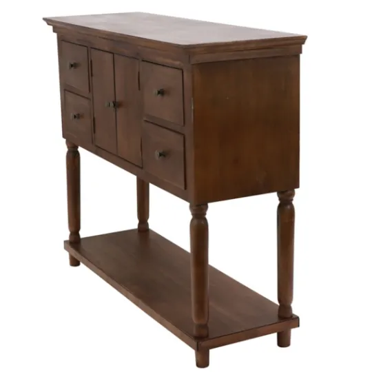 Kirkland's Home Natural Wood 2-Door 4-Drawer Buffet Console Table- Console Tables