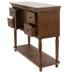 Kirkland's Home Natural Wood 2-Door 4-Drawer Buffet Console Table- Console Tables
