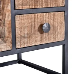 Kirkland's Home Natural Wood 3-Drawer Nights D With Cabinet- Nightstands