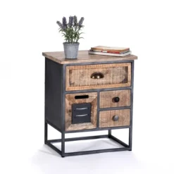 Kirkland's Home Natural Wood 3-Drawer Nights D With Cabinet- Nightstands